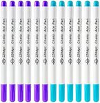 sunioine 12 Pcs Disappearing Ink Pen Water Soluble Pens Fabric Markers Pens for Sewing Art DIY Tracing Embroidery Supplies (Blue, Purple)