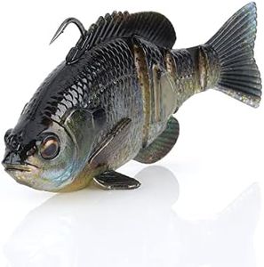 Savage Gear 3D Bluegill RTF Fishing Bait, 3/4 oz, Ghost Gill, Realistic Contours, Colors & Movement, Durable Construction, Heavy-Duty Jig Fishing Hook, Built-in Rattle, Scent Infused