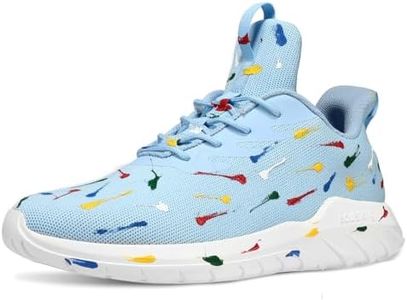 Soulsfeng Men's Running Shoe Fashion Tennis Sneakers for Men Breathable Non Slip Walking Shoes Blue 6.5
