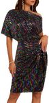 GRACE KARIN One Shoulder Sequin Dre