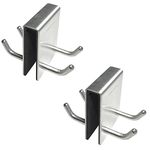 Leermine Over The Door Hooks for Bathroom Frameless Glass Shower Door, Double Side Towel Hooks Rack Hanger Shower Hooks for Towel, Bath Robe, 2-Pack, Short Hooks