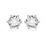 JewelryPalace Round Cut 4mm 0.6ct Moissanite Solitaire Stud Earrings for Women, 925 Sterling Silver Earrings for Her, Classic Simulated Diamond Earrings VVS D-F