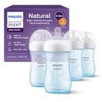 AVENT Philips Natural Baby Bottle With Natural Response Nipple, Blue, 9Oz, 4Pk, Scy903/24