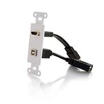 C2G/Cables to Go 39702 HDMI and USB Pass Through Decora Style Wall Plate, White