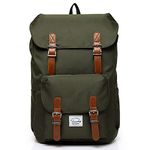 VASCHY Backpack Mens, 26.L Large Capacity School Rucksack for Womens Unisex Vintage 15.6inch Laptop Backpack Water Resistant Casual College School Bag for Work Travel University Sports(Green)