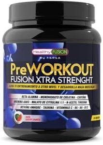 Healthy Fusion potente pre-entreno puro con Beta Alanina, L-Arginina, AAKG, Creatina, Cafeína, Taurina | Mejora el rendimiento físico | Favorece el crecimiento muscular, 300 g