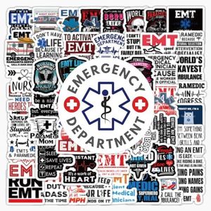 106PCS Emergency Medical Technician Stickers,EMT Stickers,EMS Sticker,Funny Paramedic Stickers for Water Bottle Laptop Journal Stickers,EMT Gifts…