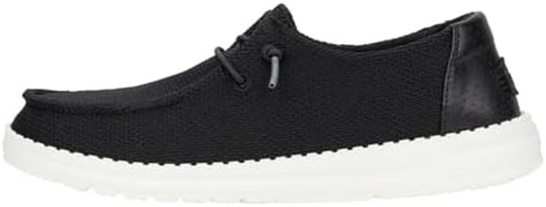 HEYDUDE Women's Wendy Hex Black Size 6 | Women's Slip On Shoes | Comfortable & Light-Weight