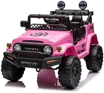 Auto Macchina Elettrica per Bambini Jeep Toyota Fj Cruiser Ride-On12V Telecomando Luci e Suoni (Rosa)