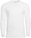 True Classic Long Sleeve Crew Shirt for Men. Premium Fitted Mens Crew Neck Shirt for Men. White