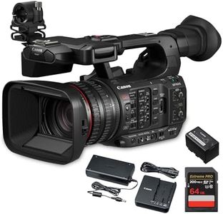 Canon XF605 UHD 4K HDR Pro Camcorder – 1" CMOS Sensor, 15x Optical Zoom, Dual Pixel AF, Wi-Fi, Broadcast & Event Professional Video Camera (5076C002) + 64GB Memory Card