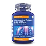 Zipvit Glucosamine Sulphate 2KCl 1000mg with Vitamin C, 180 Vegan Tablets, Supports Bones, Cartilage & Collagen, Reduces Tiredness & Fatigue, Joint Health Supplement, 6 Month Supply