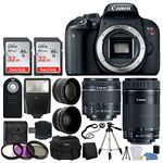 Canon EOS Rebel T7i Digital SLR Camera, STM Lens, Wide Angle Lens, 2X Telephoto Lens, Quality Tripod - Complete Accessory Bundle