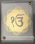 shree kreations Gold Plated Ek Onkar Photo Frame/Stand/Table Top/Car Dashboard/Sikh Religious Gifts