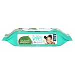 Seventh Generation Baby Wipes, Free & Clear Unscented and Sensitive, Gentle as Water with Flip Top Dispenser, 64 count