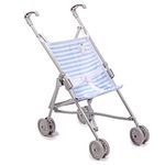 JC Toys | Berenguer Boutique | Single Umbrella Baby Doll Stroller | Elephant Theme | Blue | Ages 2 +