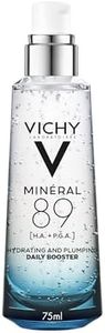 Vichy Hydrating Hyaluronic Acid Serum, Mineral 89 Serum and Daily Skin Booster with Natural Origin Hyaluronic Acid, Hydrates and Strengthens Sensitive Skin, 50mL