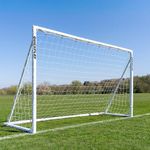 QuickPlay Q-FOLD 10x6 ft Folding Football Goals with Net - Fast Fold Garden Football Goal Posts for Kids, Fold Flat Backyard Football Goal for Home Training