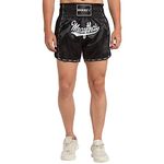 Invincible Men's Muay Thai Boxing Shorts Black X-Large