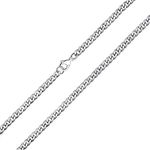 Bling Jewelry 4mm Mens Stainless Steel Curb Cuban Chain Necklace 24in