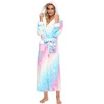 iniber Plush Robes for Women, Soft Warm Fleece Bathrobe for Women, Women's Robe with Hood Long Comfy Ladies Sleepwear