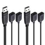 Cable Matters 2-Pack, USB 2.0 A Male to Female USB Splitter 1 in 2 Out - 1ft, USB Y Splitter Hub with 480Mbps Data Transfer, BC 1.2 Charging Support, USB Power Splitter