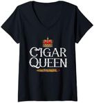 Womens Cigar Queen V-Neck T-Shirt