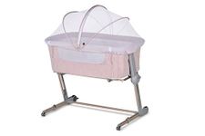 Unilove Hugme Plus, Bedside Sleeper, Baby Bassinet, Portable Crib Includes Travel Bag, Firm Mattress, Breathable Mesh and 7 Height Adjustable, Plum Pink