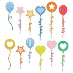 INFUNLY 26PCS Word Balloons Die Cuts Love You Valentine Metal Cutting Dies Happy Birthday Embossing Paper Dies Cut Template for Anniversary Birthday Party DIY Craft Scrapbooking Card Making