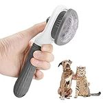 Cat Brush Dog Brush, Moseem Cat Comb Dog Grooming Brush Pet Brush, Pet Brush Tool with Cleaning Button for Cat Dog,Cat Brush for Short/Long Haired Cats,Removes Loose Undercoat,Tangled Hair (Grey)