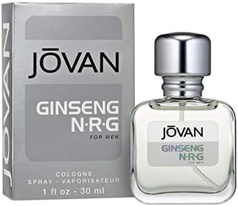 Jovan Ginseng N.R.G. Eau de Cologne Spray, Refreshing Cologne for Men, Natural Scent, Vegan Formula, 1.0oz