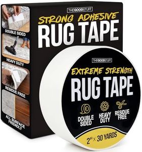 Heavy Duty Double Sided Rug Tape for Area Rugs on Hardwood Floors and Carpet, Secure Rugs with Strong 2 Sided Carpet Tape for Wood Floors (2" x 75ft)