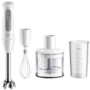 Braun MultiQuick 5 Hand Blender 1000W with Beaker, 500ml Chopper, Whisk, PowerBell VPlus, 21 Speeds, SplashControl for Chopping, Masala Grinding, Chutney, Puree, Smoothie, Soup, Shake MQ50236M