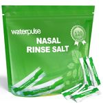 Waterpulse 120 Saline Packets,Premixed Neti Pot Salt Packets Individually Wrapped,Nasal Rinse Packets Sinus Rinsing Packets for Nasal Irrigation System,Nasal Flush Neti Pot Squeeze Bottle,Natural Mint