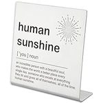 Human Sunshine Desk Decor Gifts for Teacher Friends Inspirational Quotes Definition Plaques for Women Coworker Uplifting Appreciation Gifts for Doctor Nurse Mom Aunt Sister Daughter Desk Signs