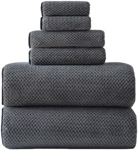 Akzpe 40x80 Inches Bath Sheets Towels for Adults Oversized Bath Towels Extra Large Luxury Super Soft Absorbent Quick Dry Microfiber (Charoal Grey,6PCS)
