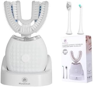 Magentak Electric U Shaped Toothbrush for Adult,360 Degree Automatic Cleaning, Ultrasonic Tooth Brush has 23760 Nylon Bristles and 3 Modes Standard, Fast, Ultra Fast(White)