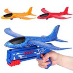 Airplane Launcher Toy, Foam Throwing Glider Plane with Catapult Gun, Indoor Outdoor Shooting Game for Kids Boys Girls Age 3-12,Flying Gadget Children Xmas Birthday Gift & Present Stocking Filler