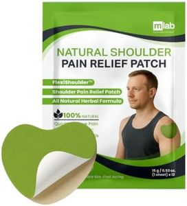 FlexiShoulder Natural Shoulder Relief Patch - Transdermal Herbal Warming Patches with Wormwood - Long Lasting Help for Muscle, Joint & Rotator Cuff Tension, Stiffness, Strain, Discomfort - 12 Pack