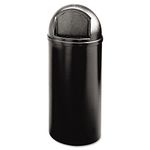 Rubbermaid Commercial Products Marshal Classic Waste Bin Container with Retainer Bands 56.8 Litre Black FG816088BLA