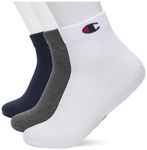 Champion Basics 3pk Quarter Socks, Dark Blue, 6-8