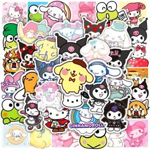 50 PCS Japanese Cartoon Stickers, Kawaii Anime Stickers Vinyl Waterproof Stickers for Laptop Water Bottle Skateboard Cars Bumper Sticker Decals for Kids Teens Girls Adults