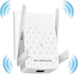 Internet Booster, 300Mbps WiFi Extender with Ethernet Port, 2.4G Long Range Signal for Home by 4 Super Antennas, Easy setup (1 LAN Ethernet Booster)