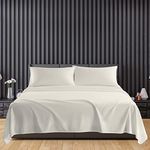 Sunshine Comforts Egyptian Cotton Flat Sheets King Size Breathable, Anti Wrinkle, Shrink and Fade Resistant 200 Thread Count Bed Sheets Bedding & Linen 260 x 254cm Cream Bedding King Size Flat Sheets