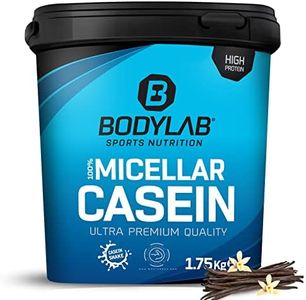 Bodylab24 Casein Micellar Vainilla 1750g, caseína 100% pura, rica en aminoácidos BCAA, larga sensación de saciedad, apoya la construcción muscular, ideal durante una dieta proteica