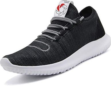 CAMVAVSR Men's Sneakers Fashion Slip on Lightweight Breathable Mesh Soft Sole Walking Running Jogging Shoes for Men Black Size 12