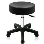 GreenLife® Deluxe Hydraulic Adjustable Height Rolling Stool Spa Facial Massage Tattoo (Thick Mat, Black)