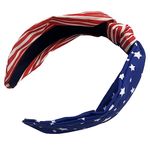 FOMIYES American Flag Knotted Headband Independence Day USA Patriotic Stars Stripes Twists Hair Accessories Wide Knot Holiday Fashion Holiday Hair Hoop for Women 4th of July