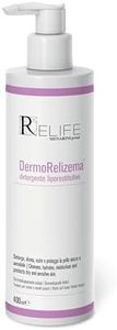 DermoRelizema detergente liporestitutivo viso e corpo. Deterge, aiuta a mantenere l'idratazione e l'elasticità della pelle sensibile o secca e/o a tendenza atopica. Adulti e bambini. Flacone da 400 ml