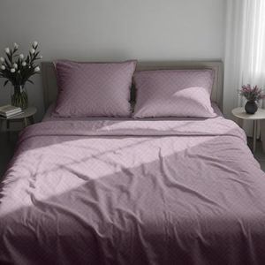 Mush Bamboo King Size Bedsheet Set | 100x106 in | 300 TC Geometric Printed Bedsheet & 2 Pillow Covers | Ultra Soft & Anti-Microbial | Lavender